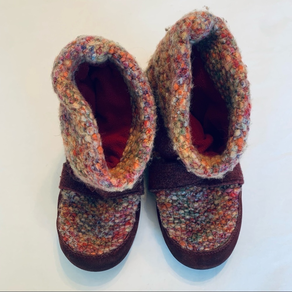 ACORN Tweed multicolor burgundy ankle boot small size 6 women - Picture 4 of 6